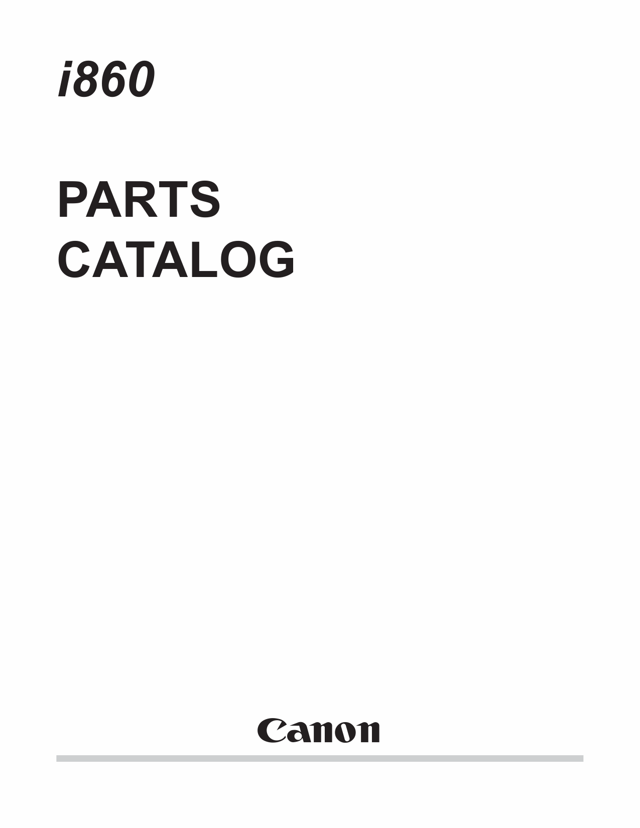 Canon PIXUS i860 Parts Catalog Manual-1